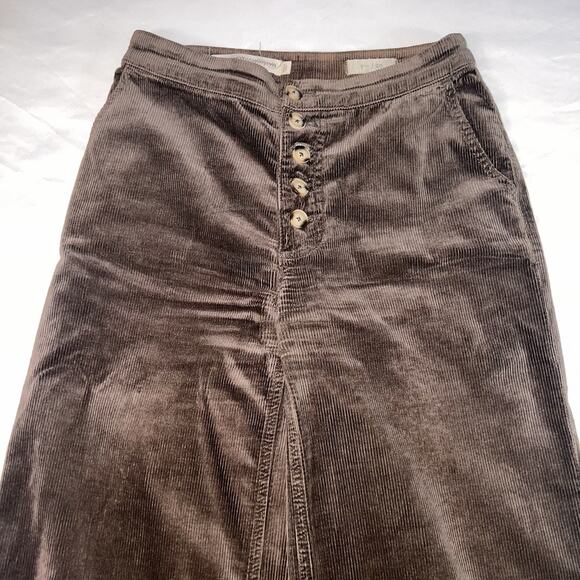 Pilcro and the Letterpress Anthropologie Pants Size 25 Brown Corduroy Wide Leg - Picture 2 of 16